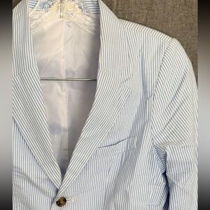 Cat & Jack Boy’s Blue White Stripe Blazer Jacket 10 Suit Fancy Formal Sport coat